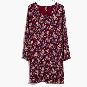 Madewell Dress Large dark floral gold back buttons